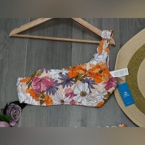 Cupshe Floral Bikini Top NWT - Orange and Purple